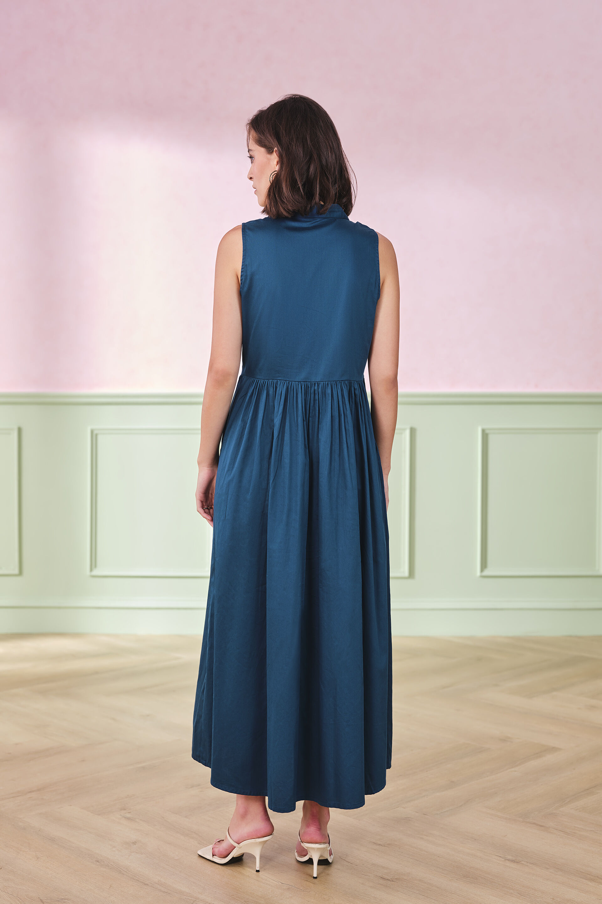 Oasis Cotton Dress, Teal, image 5